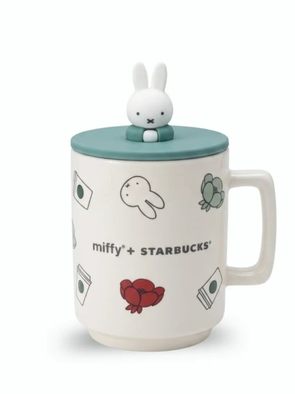 Starbucks + Miffy Collab Ceramic Mug wth Lid 14oz